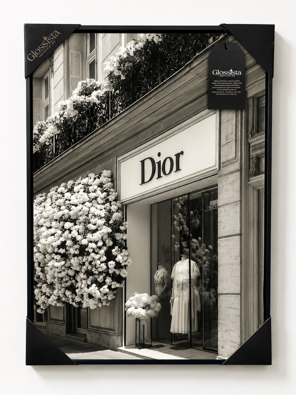 Dior Monochrome Storefront Art Print — Black & White